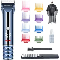BARBERBOSS Akku-Haarschneider, Herren-Bartschneider, USB wiederaufladbar, 2 Geschwindigkeitseinstellungen, LED-Display, Titan-Keramik-Klinge,