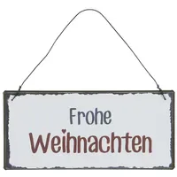Ib laursen Schild FROHE WEIHNACHTEN weiß rot grau aus
