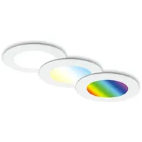 Briloner Di-Ka LED Einbauleuchte Fungo RGBW 3er Set weiß