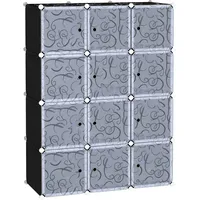 Homcom Kleiderschrank DIY Garderobe Regalsystem Steckregal, Würfel Garderobenschrank mit