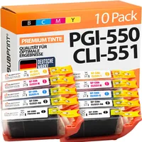 Bubprint kompatibel zu Canon PGI-550XL 2x schwarz + CLI-55XL