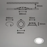 Briloner Di-Ka LED Einbauleuchte Slank 3er Set chrom-matt Ø