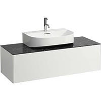 Laufen Sonar Schubladenelement/Sideboard H4054510341431, 117,5x34x45,5cm, Ausschnitt Mitte, weiß matt/Nero