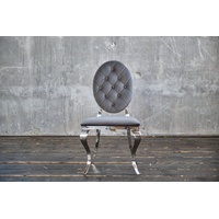 KAWOLA Stuhl LINDA Esszimmerstuhl Barock Velvet grau