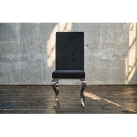 KAWOLA Stuhl LEIA Esszimmerstuhl Barock Velvet schwarz