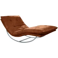 W.Schillig Relaxliege »daily dreams«, in Waffelkissen-Optik, Schaukelgestell silber matt,