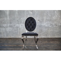 KAWOLA Stuhl LINDA Esszimmerstuhl Barock Velvet schwarz