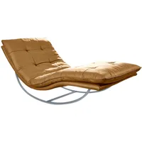 W.Schillig Relaxliege »daily dreams«, in Waffelkissen-Optik, Schaukelgestell silber matt,