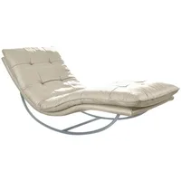 W.Schillig Relaxliege »daily dreams«, in Waffelkissen-Optik, Schaukelgestell silber matt,