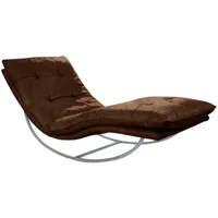 W.Schillig Relaxliege »daily dreams«, in Waffelkissen-Optik, Schaukelgestell silber matt,
