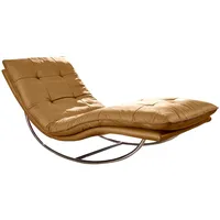 W.Schillig Relaxliege »daily dreams«, in Waffelkissen-Optik, Schaukelgestell Chrom glänzend,