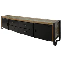 Massivmoebel24 TV-Board Altholz 208x43x55 mehrfarbig lackiert INDUSTRIAL #106