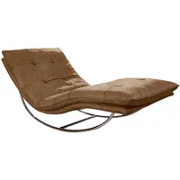 W.Schillig Relaxliege »daily dreams«, in Waffelkissen-Optik, Schaukelgestell Chrom glänzend,