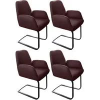 W.Schillig Freischwinger ole Leder braun 4er Set