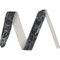 Fender Gitarrengurt Tie-Dye Leder, Schwarz/Grau, 5 cm Breit, Verstellbar