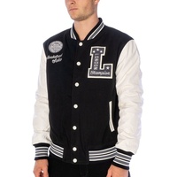 Lonsdale Herren College Jacke Waterstein black/ecru/grey XL