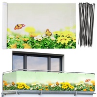 Maximex Balkon-Sichtschutz, praktischer Sichtschutz mit Schmetterlings-Motiv und hoher UV-