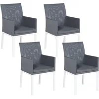 Beliani Gartenstuhl Bacoli Polyester grau 4er Set
