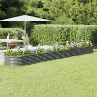 VidaXL Hochbeet Pulverbeschichteter Stahl 512x80x36 cm Grau 1179766