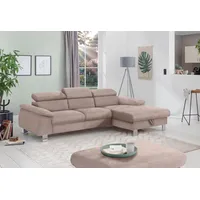 Cotta Ecksofa Komaris, Ecksofa, wahlweise mit RGB-LED-Beleuchtung und Bettfunktion/Bettkasten,