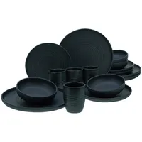 CreaTable Kombiservice Uno Lava Stone in schwarz 16-teilig