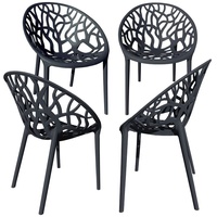 Trisens Bistrostuhl 59 x 60 x 80 cm dunkelgrau