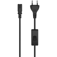 Hama Netzkabel mit Eurostecker, Schalter, 2-Pin-Stecker, Doppelnut, 2 m,