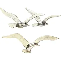 Boltze 2er-Set: Wandobjekte Vogel Möwe Silber - Set