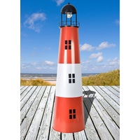 Westerholt Großer Leuchtturm aus Metall mit Solarfunktion Gartendekoration
