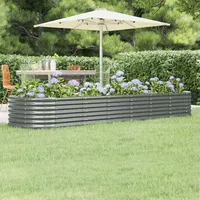 VidaXL Hochbeet Pulverbeschichteter Stahl 296x80x36 cm Grau