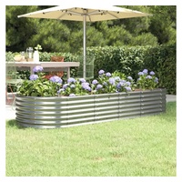 VidaXL Hochbeet Pulverbeschichteter Stahl 224x80x36 cm Silbern