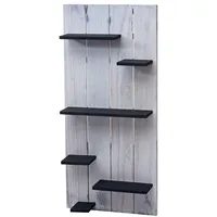 Mendler Wandregal HWC-C65, Wandpaneel Holzregal Regal, 6 Ebenen 110x50x14cm