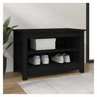 VidaXL Schuhbank Schwarz 70x38x45,5 cm Massivholz Kiefer