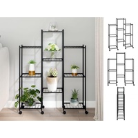VidaXL Blumenständer mit Rollen 83x25x103,5 cm Schwarz Eisen