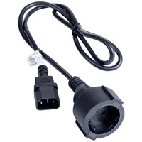 Akyga Strom Anschlusskabel [1x Kaltgeräte-Stecker C14 - 1x Schutzkontakt-Steckdose]