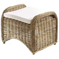 Kobolo Rattanhocker Cardiff Hocker aus Rattan in kubu Gray