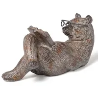 Moritz Dekofigur Lesebär Bär mit Brille liest Buch Dekoration