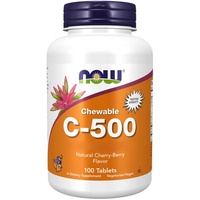NOW Foods Vitamin C 500 mg 100 Kaudabletten Kirsche