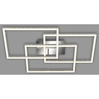 Briloner LED Deckenleuchte Frame 80 cm, alu chrom, Glitzereffekt