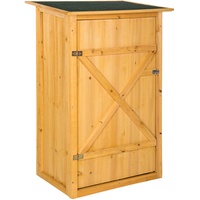 Tectake Gartenschrank mit Flachdach, aus imprägniertem Nadelholz, Dachpappe aus