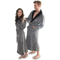 CELINATEX Nevada Bademantel Damen Herren XL anthrazit schwarz Mikrofaser
