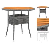 VidaXL Gartentisch Ø80x75 cm Akazienholz und Poly Rattan Grau