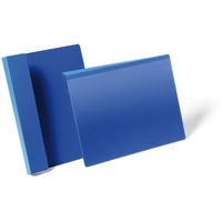Durable Kennzeichnungstasche mit Falz, A4 quer, blau 50 Stück,