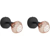 Beliani Strahler 2er Set VOLGA verstellbar Metall Schwarz