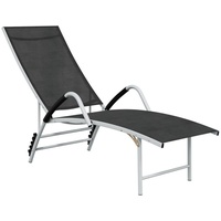 VidaXL Sonnenliege Textilene und Aluminium Schwarz