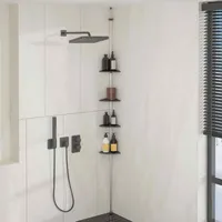 VidaXL Teleskop-Eckregal 4 Etagen Silbern Aluminium