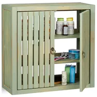 Relaxdays Hängeschrank Vintage aus Bambus - Grün