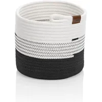 Kela Aufbewahrungskorb Hedda Ø 23 cm Baumwolle/Polyester weiß-schwarz 23