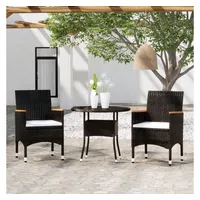 VidaXL Gartenmöbel Set 3-tlg. Schwarz