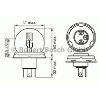 Bosch Glühlampe 12V, 45/40W, 1 Stück